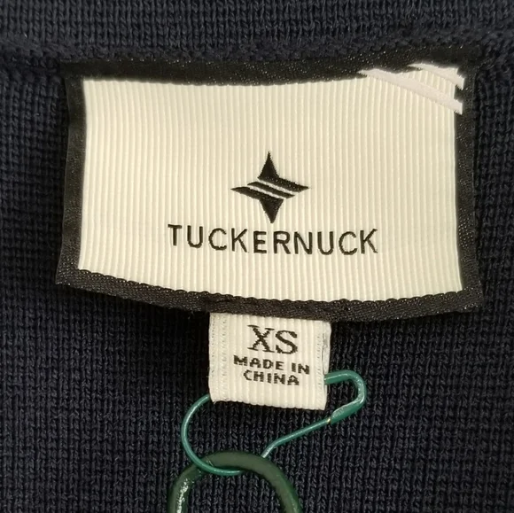 Tuckernuck Navy and Brown Striped V-Neck Mini Dress - Picture 8 of 9